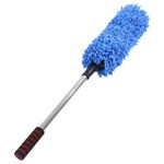 Blue Car Cleaning Duster Microfiber Brush Gentle on Paint for Interior Exterior