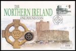 1996 GB Northern Ireland Celtic Cross £1 BUNC Coin Mercury Cover