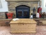 Old Antique Pine Chest, Vintage Wooden Storage Trunk, Blanket Box, Coffee Table.