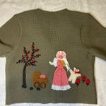 Vtg Lanamoden Salzburg Austrian Wool Cardigan Folk Embroidered 3d Alpine Scene