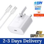 45W Super Fast Charger UK Plug Universal Power Adapter+Cable (6FT) For Samsung