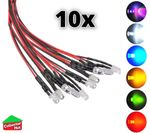 LED Light Bulbs DC 12v Pre-Wired Waterproof 3mm 5mm 10 Pack 20cm RC Cars Trucks