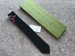 Gucci Tie Mens 100% Silk Cobra King Embroidery Full Packaging Black