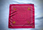 Rare Vintage Vitaliano Pancaldi Neoclassical Pocket Square Silk Burgundy Italy