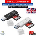 SD Card Reader 2 In 1 USB 3.0 Micro SD SDHC SDXC MMC TF for PC Laptop Mobile