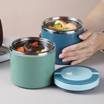 Stainless Steel Food Thermal Jar Vacuum Cup Soup Bowl Lunch Box with Handle Port