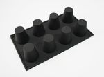 8 cell BLACK DARIOLE ENGLISH MADELEINE SILICONE BAKEWARE CAKE MOULDS MOULD