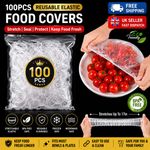 100PCS Reusable Elastic Food Covers Stretch Bowl Plate Fresh Keeping Covers