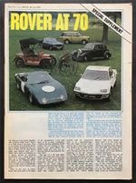 ROVER At 70 Special Supplement Publicity Brochure to 1974 The Motor Reprint