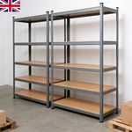 5 Tier Racking Heavy Duty Garage Shelving Storage Shelves Boltless Steel Unit