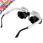 LED Magnifier Double Eye Glasses Loupe Lens Jeweler Watch Repair Measurement a