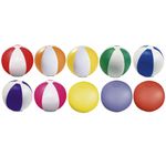 10 x COLOUR INFLATABLE BLOW UP 6 PANEL BEACH BALL HOLIDAY SWIMMING POOL PARTY UK