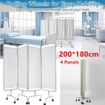 Medical Privacy Screen on Wheels Castors|White PVC Curtain|Foldaway Construction