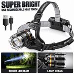 Super Bright Rechargeable Headlight 9900000LM LED USB Headlamp Head Torch Light