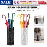 Metal Umbrella Holder Stand Rack Rain Water Drip Tray Walking Stick Home Hotel