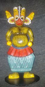 Sri Lankan Naga King Figurine Made Out Of Wood Hand Painted 10 inch carved