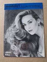 JERRY HALL SUPERMODEL LEGEND HAND-SIGNED ORIGINAL 1994 AGENCY PROMO CARD