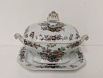Antique Mason's Patent Ironstone China Canted Rectangular Covered Tureen & Stand