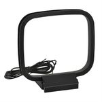 1pc Indoor Am FM Loop Antenna Home Stereo Receiver Black Radio Signal Receiving