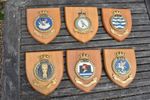 British Royal Navy & Naval Air Squadron Wall Crest Plaque Shields - 6 in Total