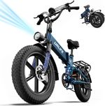 URLIFE 20" x 4" Fat Tire Foldable Electric Bike 48V for Adult City Folding Ebike