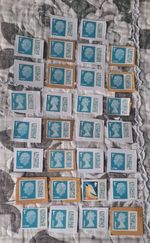 50  X 1st Class Large barcode  Stamps Unfranked All On Paper Good Condition