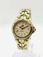 [Exc+5] Tag Heuer S95.713 200M White Dial Gold Quartz Men's Watch JAPAN Used