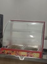 KuKoo Countertop Curved Glass Full Service Refrigerated Display Case 2 Shelves
