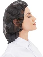 Disposable Bouffant Cap Hair Net for Cooking Lab Beauty 21" & 24" Black
