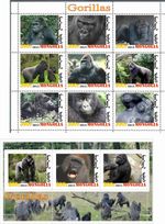 Stamp sheet+block complete Mongolia Gorillas 2012 issue
