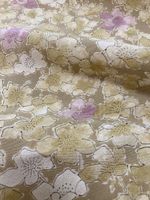 14"x 40" Japanese  kimono silk fabric/light ash green,  sakura BC21