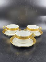 Set of 3 ~ Limiges France Superieur Bourbon Paris ~ Cup & Saucers