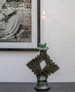 Handmade Moroccan Tamegroute Green Glazed Candlestick Holder – Ceramic Pottery