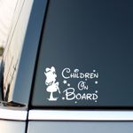Children On Board Sticker Funny Novelty Kids Car Warning Sign Window Vinyl Decal