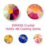 Aurora Borealis Effect EIMASS® Hot Fix Rhinestones, Flat back Gems Glass Crystal