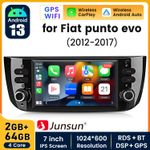 Carplay For Fiat Grande Punto evo Linea Car Stereo Radio GPS Nav Android 15 WIFI