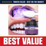 Purple Tooth Cleaning Powder Whitening Deep Clean Polish 50g Travel