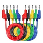 5pcs 4mm Banana Plug to Banana Plug Test Leads. Stackable Banana Plugs. UK Stock