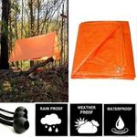ORANGE STRONG TARPAULIN SHEET WATERPROOF WITH EYELETS 90gsm STRENGTHENED