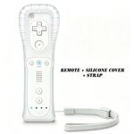 NEW WII BUILT IN MOTION PLUS REMOTE CONTROLLER FOR NINTENDO WII +SILICON + STRAP