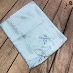 Baby Boys Christening Shawl Blue Satin Free Postage