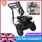 Petrol Pressure Washer 7HP 3500psi Jet Wash High Power with 5 Nozzles 8M Hose UK