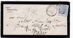 1880 QV FINE 2½d BLUE STAMP ON BRIGHTON COVER TO GRAND HOTEL AT PARIS FRANCE