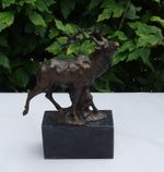 Statue Deer Wildlife Art Deco Style Art Nouveau Style Bronze Signed Sculpture