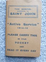 100 Year Anniversary Edition of WW1 St John's Gospel Active Service Booklet