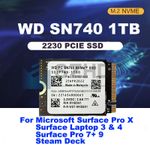 WD SN740 M.2 2230 SSD 1TB NVMe PCIe4.0 For Microsoft Surface Pro X 9 Steam Deck