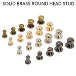 Brass Round Head Stud Screwback Leather Bag Screw Nail Rivet 6/7/8/9/10mm Solid
