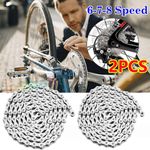 2PCS For Shimano 6/7/8 Speed Chain HG40 MTB Road Bike Chain 116 Link IG51 Silver