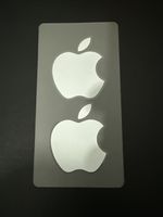 2x Genuine Apple Logo Stickers - Original White Decals Medium Size