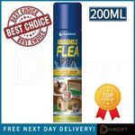 FLEA SPRAY KILLER AEROSOL ANIMAL DOG CAT PET BED FOR HOME FLEAS CARE NEW 200ML 
